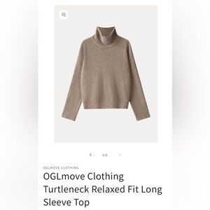 NWT OGLmove Clothing Turtleneck Relaxed Fit Long Sleeve Top